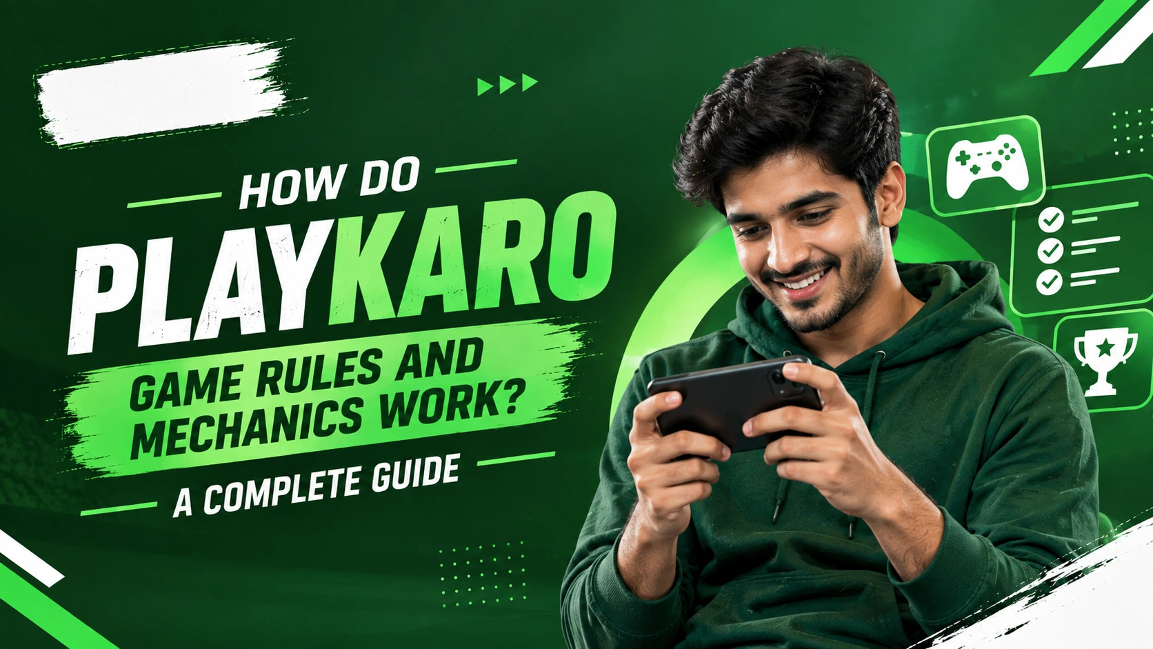 Illustrated guide explaining PlayKaro game rules and platform mechanics